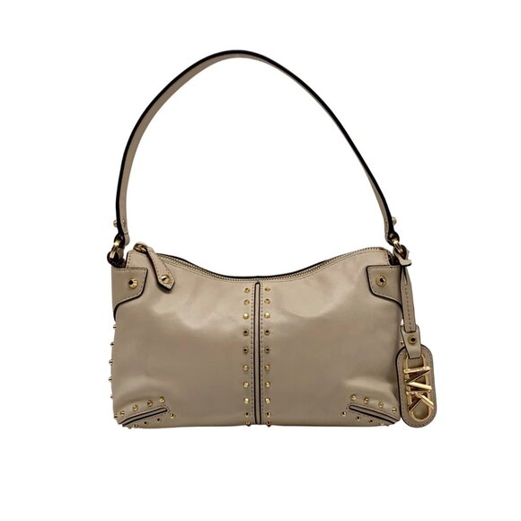 Michael Kors Ivory White Studded Leather Astor Pouchette